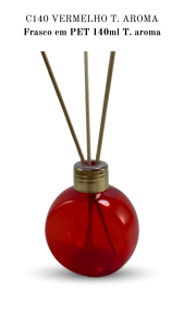 C140 - Frasco 140ml na cor VERMELHO T.Aroma 
