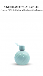 AB250 - Frasco 250ml, Bola, cor Branca, T. Flip Top Branca  - PET