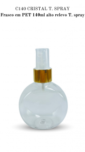 C140 - Frasco 140ml cristal Spray - PET
