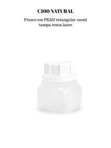 C100N - Frasco 100ml NATURAL retangular T. 42 - PEAD 