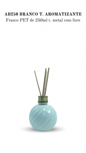 AB250 - Frasco 250ml, Bola, cor Branca, T. Aromatizante - PET