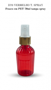 D70 - Frasco 70ml na cor VERMELHO T. Spray
