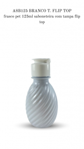  ASB125 - Frasco 125ml, cor Branca, T. Flip Top - PET