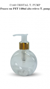 C140 - Frasco 140ml cristal, Pump - PET