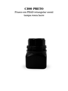  C100P- Frasco 100ml PRETO retangular T. 42 - PEAD