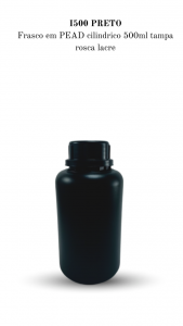 I500PR - Frasco 500ml PRETO Cilndrico T. 42  PEAD