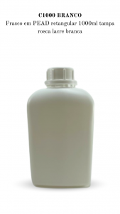 C1000BR - Frasco 1000ml BRANCO retangular T. 42   PEAD