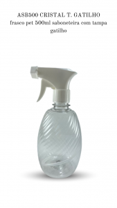 ASB500 - Frasco 500ml, cor cristal, Gatilho - PET