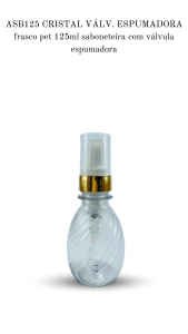 ASB125 - Frasco 125ml, cor Cristal, espumadora  PET