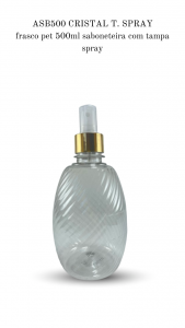 ASB500 - Frasco 500ml, cor Cristal, Spray - PET