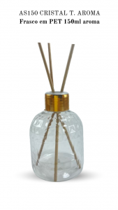 AS150 - Frasco 150ml cristal, cilndrico, alto relevo, T. Aroma - PET